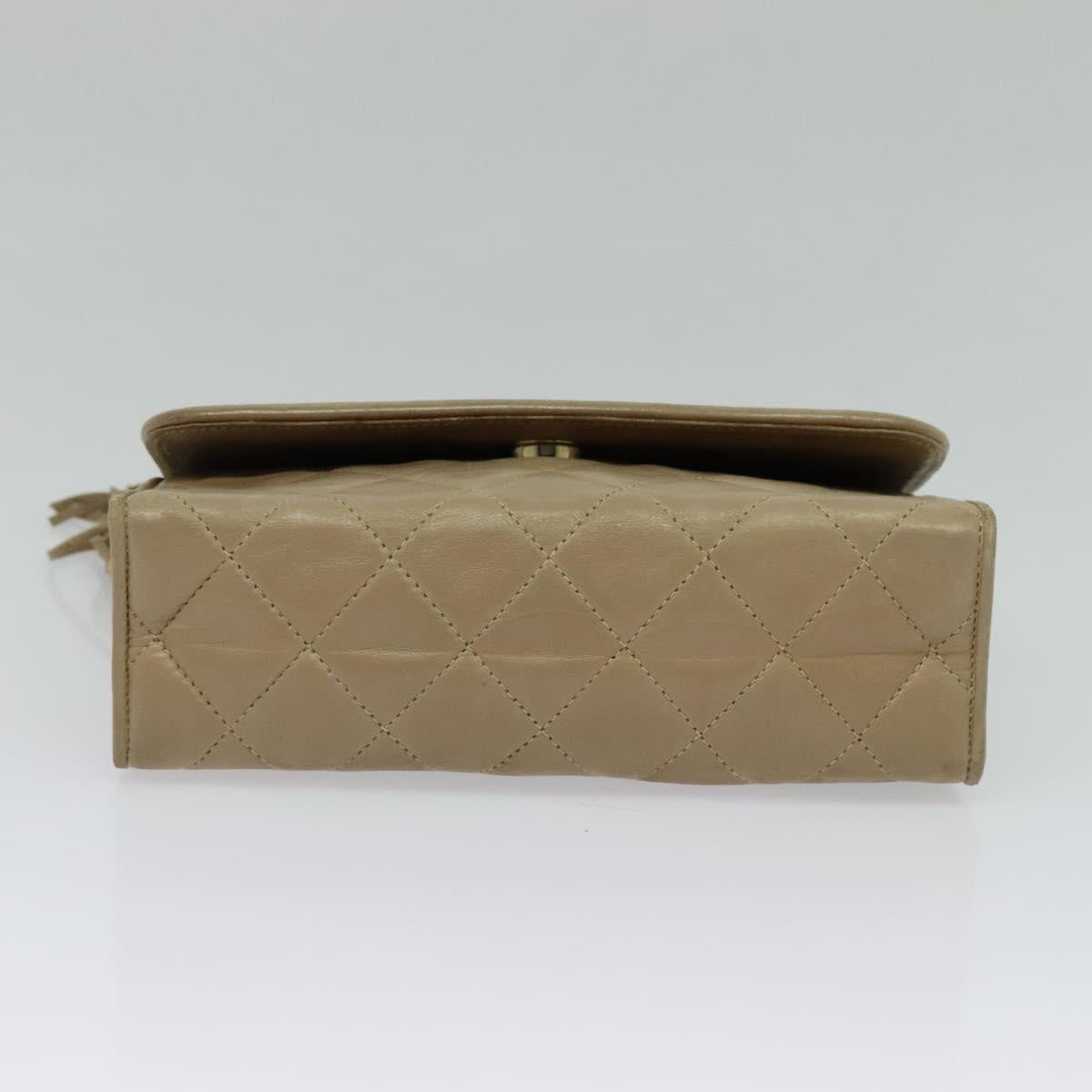 Chanel Single flap, Beige, Leather, shoulder