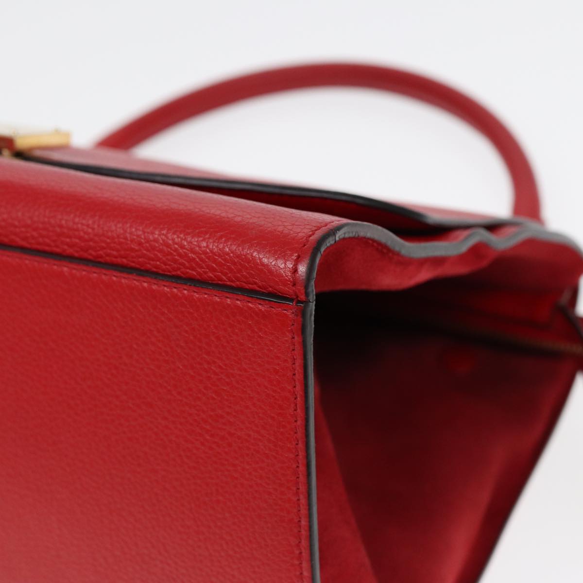 Céline Trapèze, Red, Leather, handbag