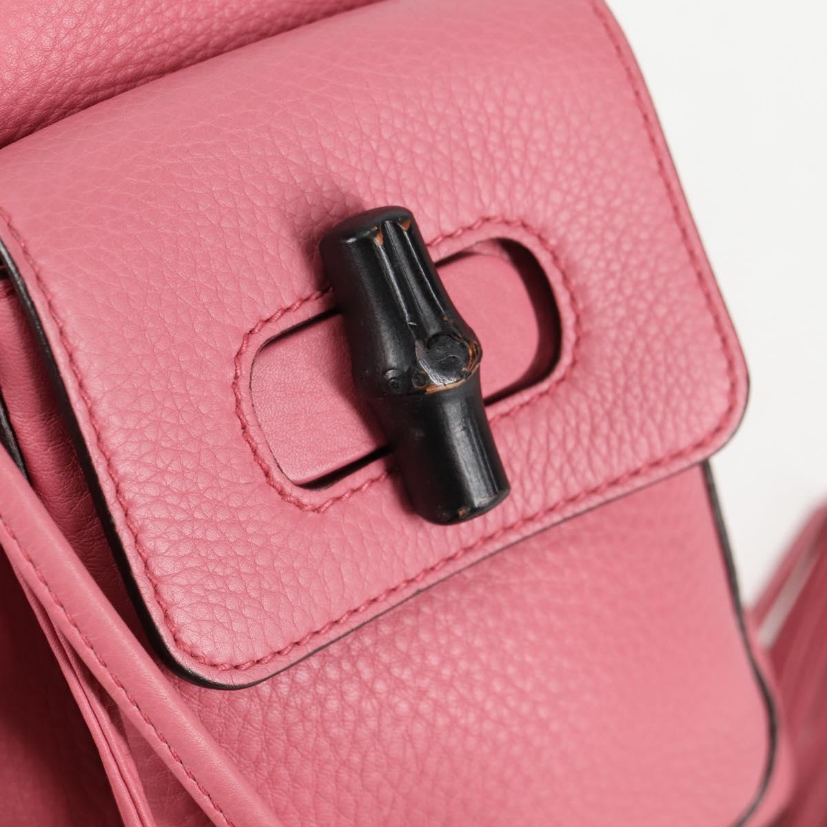 Gucci Bamboo, Pink, Leather, backpack