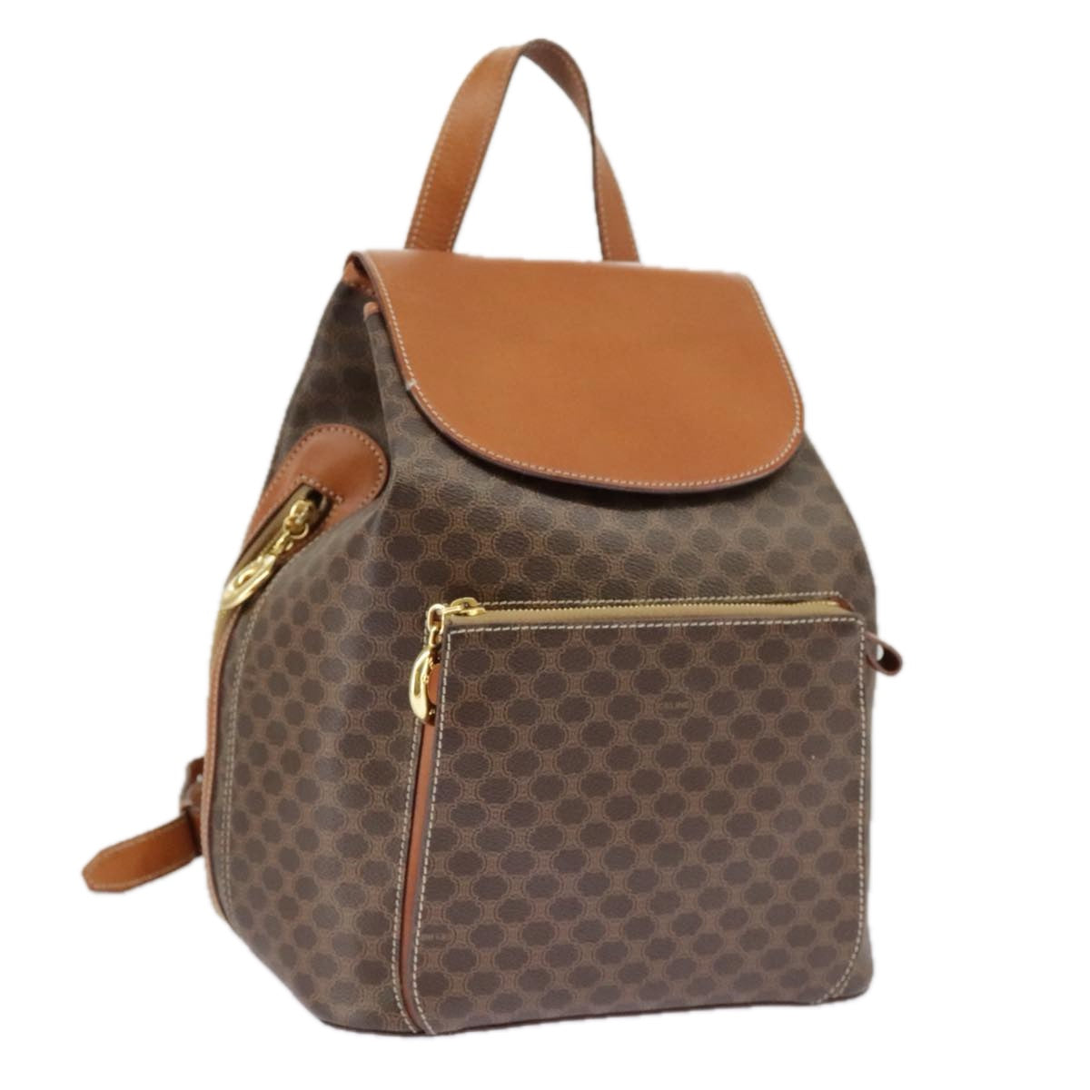 Céline Triomphe, Brown, Canvas, backpack