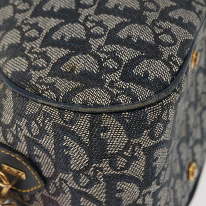Christian Dior Vintage Saddle Bowler Diorissimo Canvas, Navy, Canvas, Handbag