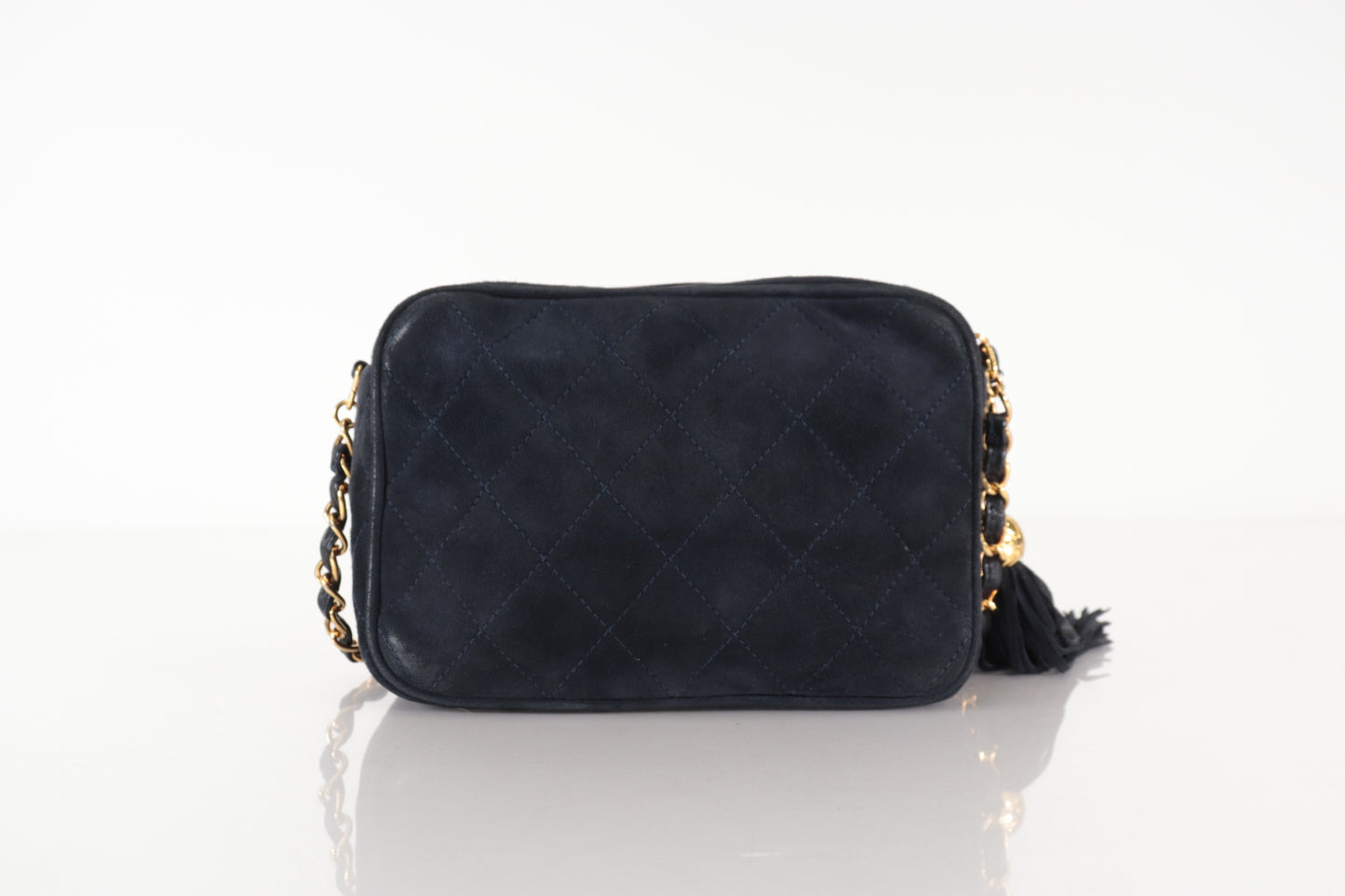 Chanel Shoulder Suede Patchwork, Black, Suede, Shoulder Bag