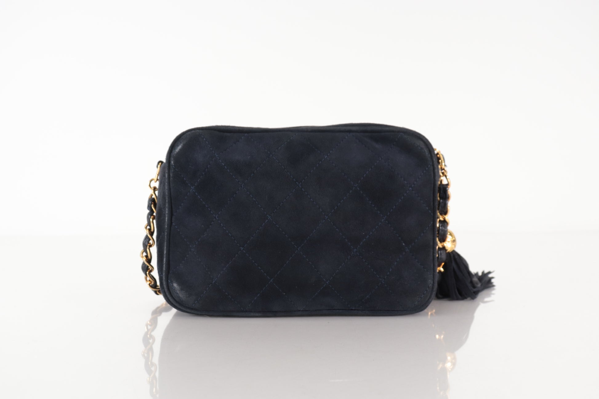 Chanel Shoulder Suede Patchwork, Black, Suede, Shoulder Bag