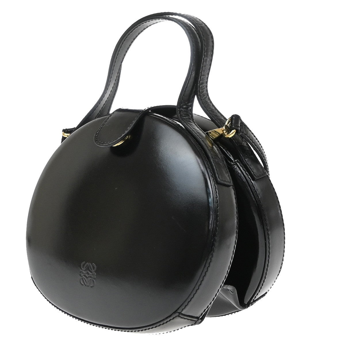 Loewe Anagram Leather, Black, Patent Leather, Tote Bag