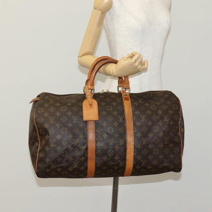 Louis Vuitton Keepall 50, Brown, Canvas, travel