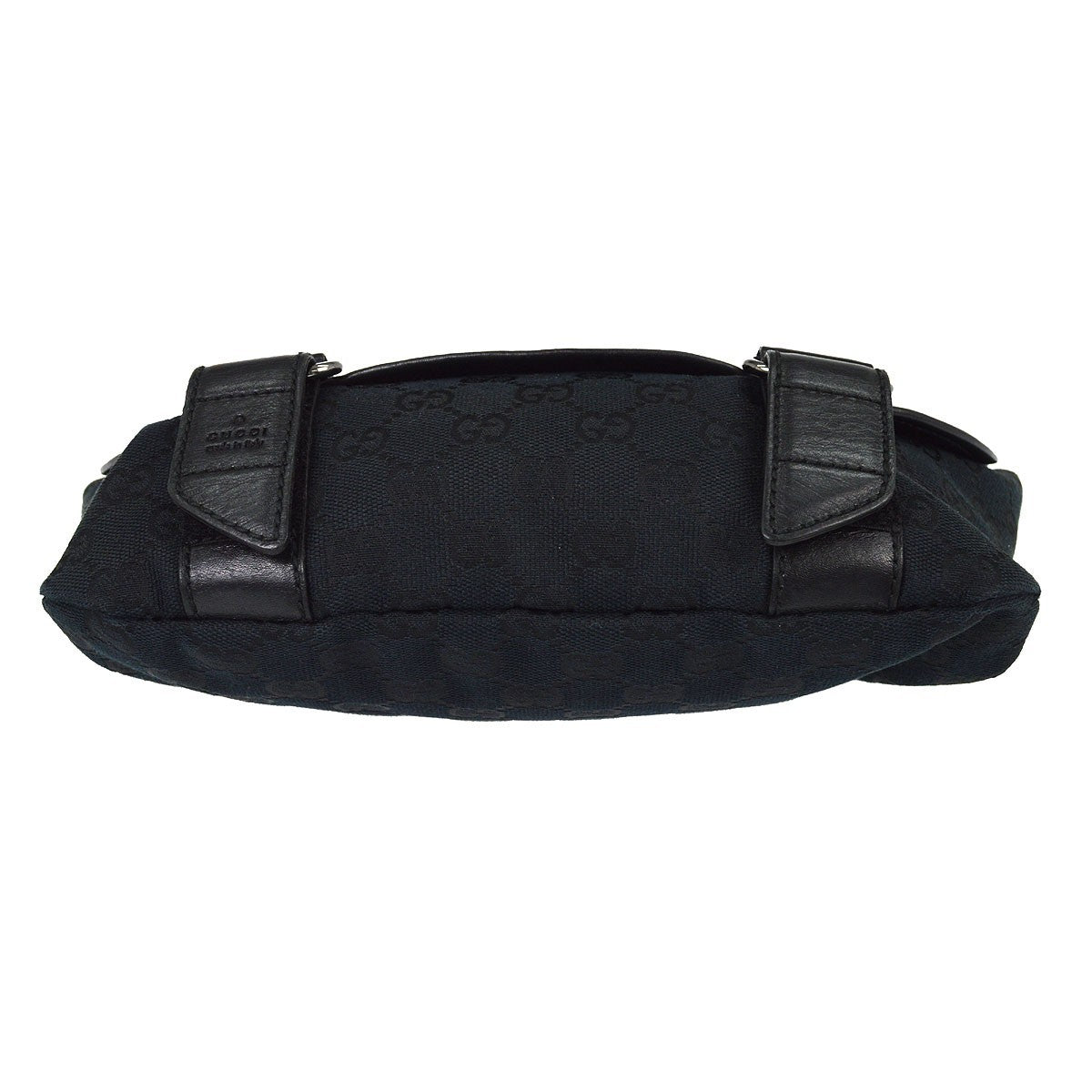 Gucci Waist Belt Bag (Outlet) GG Canvas and Leather, Black, Canvas, Crossbody Bag