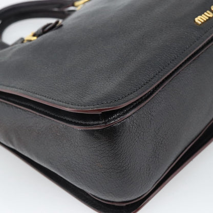 Miu Miu Madras Convertible Lock Leather, Black, Leather, Tote Bag