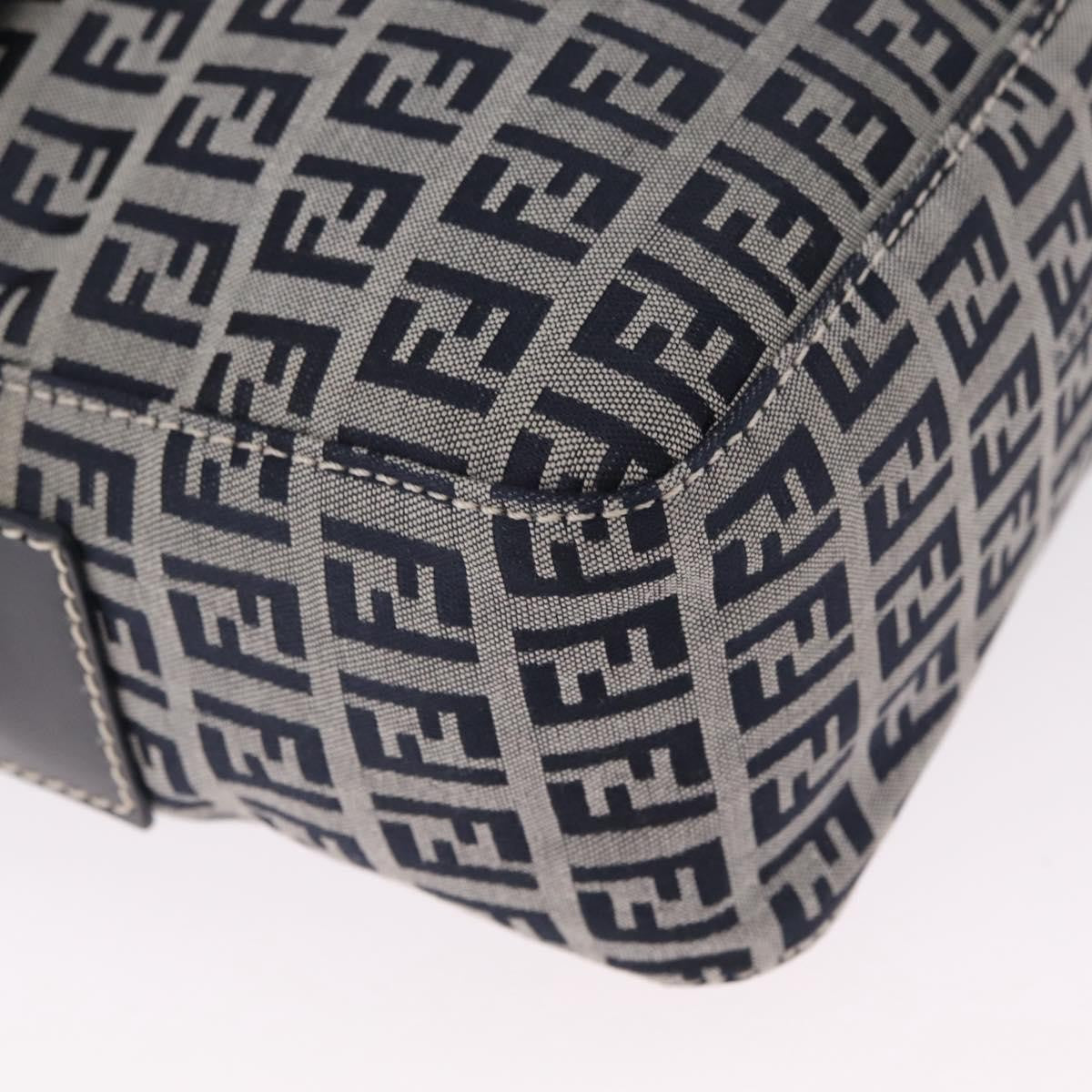 Fendi Shoulder Zucchino Canvas, Navy, Canvas, Shoulder Bag