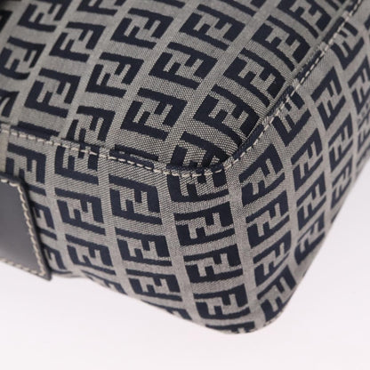 Fendi Shoulder Zucchino Canvas, Navy, Canvas, Shoulder Bag