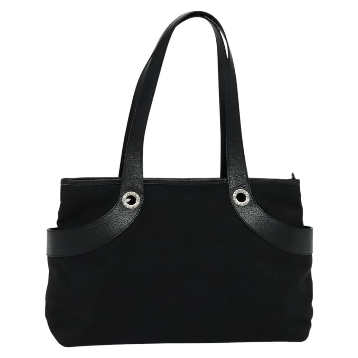 Bvlgari Logomania Canvas, Black, Canvas, Shoulder Bag