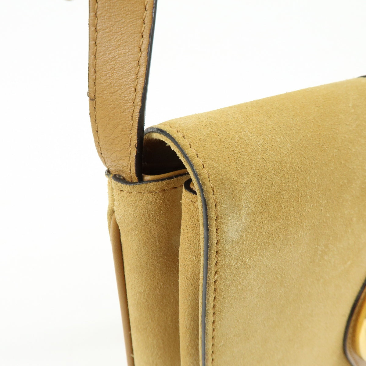 Gucci Arli Suede with Leather, Beige, Suede, Shoulder Bag