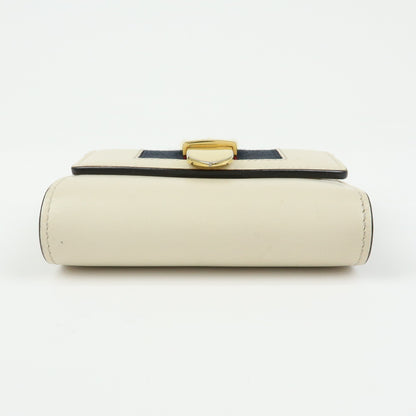 Gucci Sylvie Compact Leather, Beige, Leather, Wallet