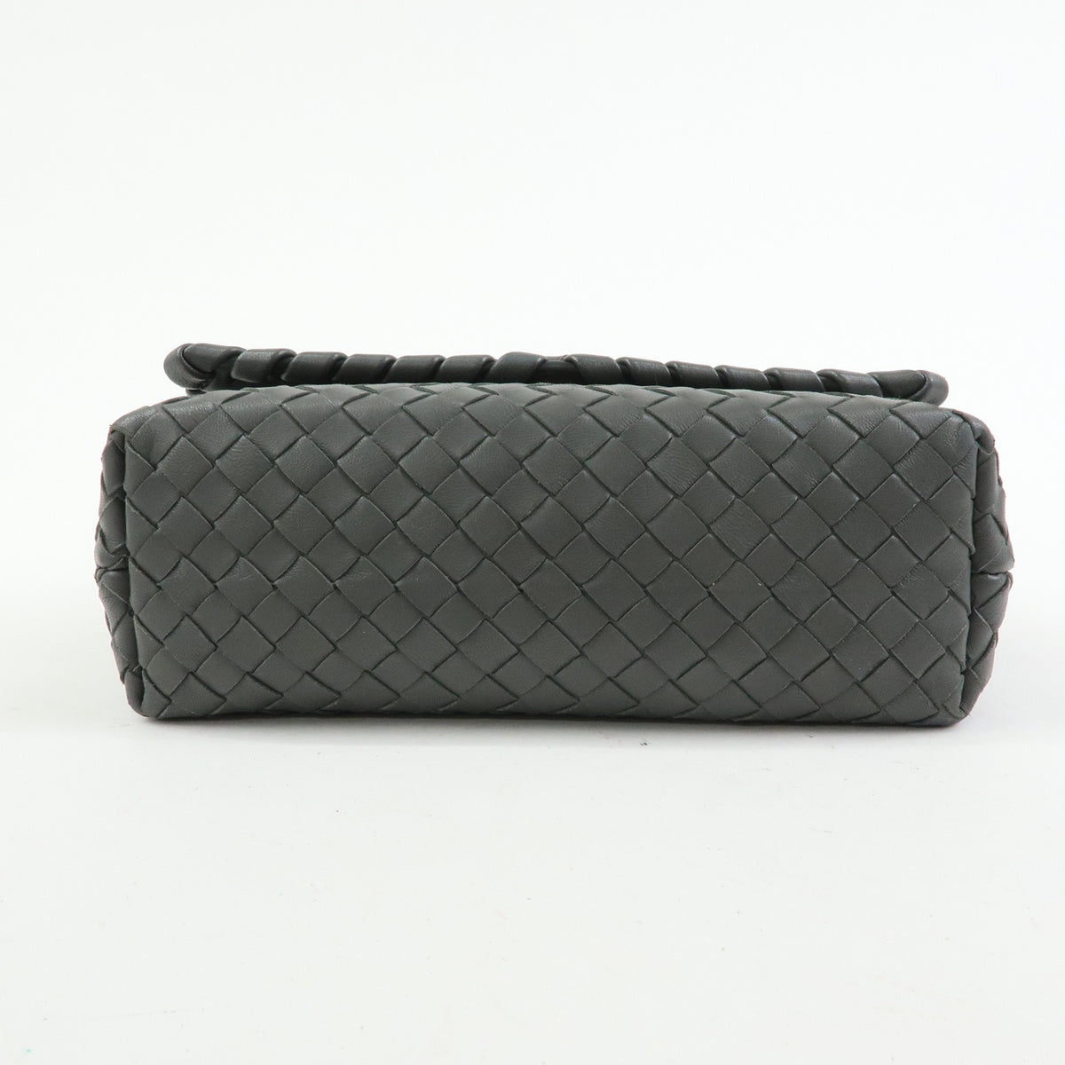 Bottega Veneta Olimpia Intrecciato Nappa, Gray, Leather, Crossbody Bag
