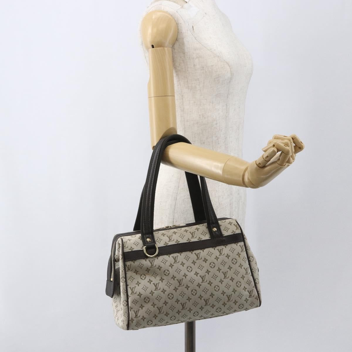 Louis Vuitton Josephine Mini Lin, Khaki, Canvas, Handbag