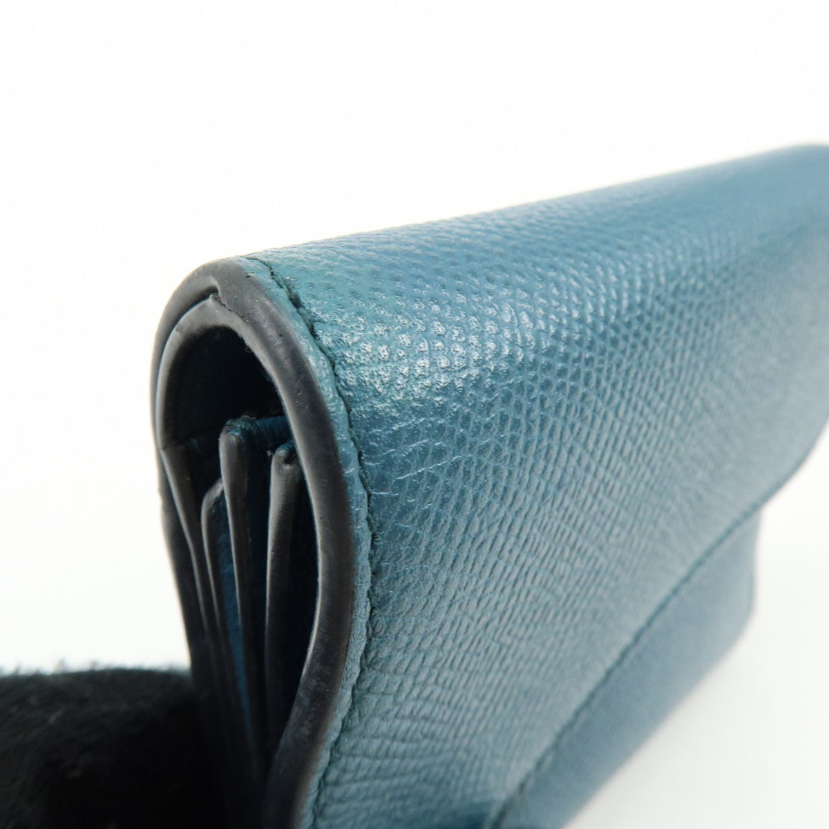 Christian Dior Saddle Flap Leather, Blue, Leather, Wallet