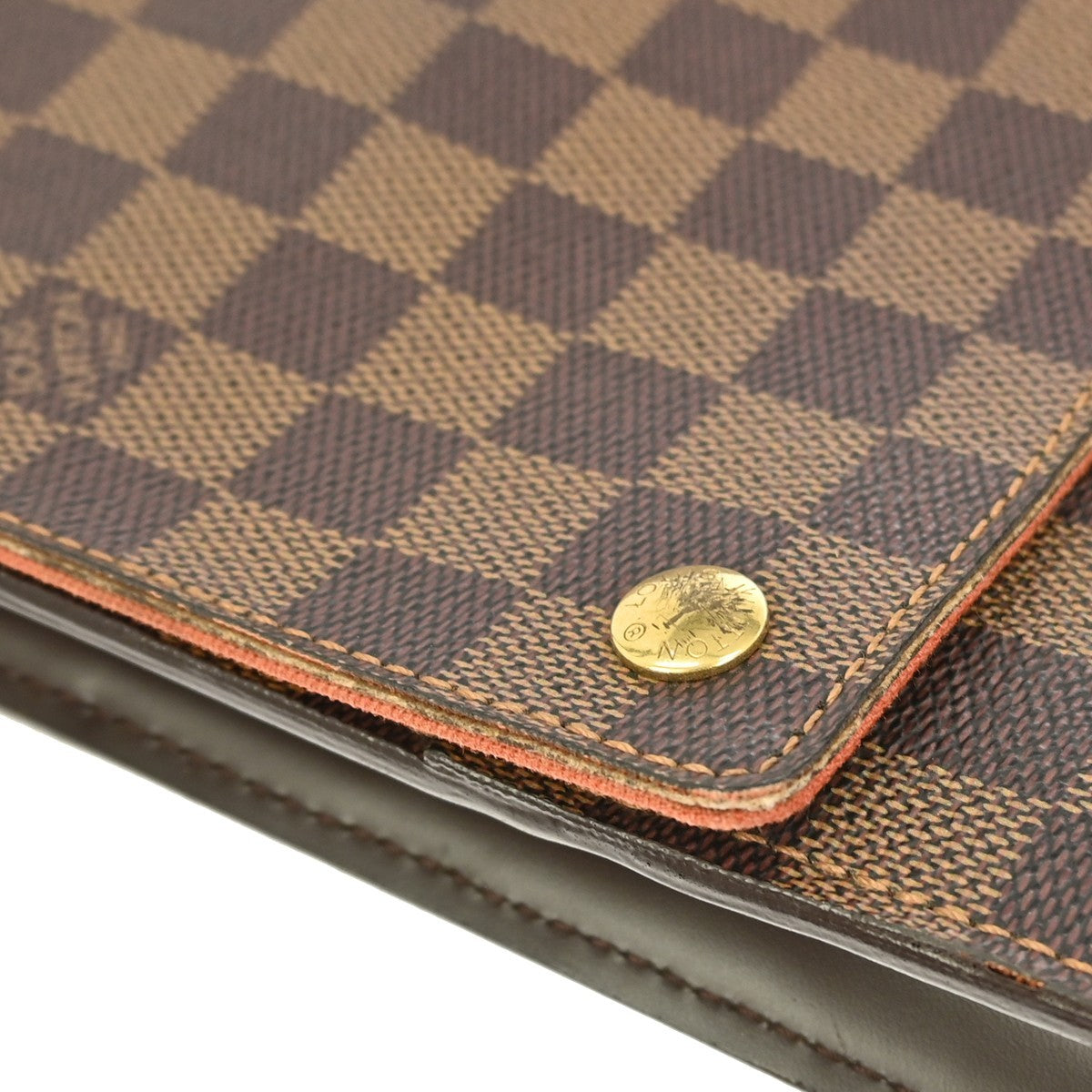 Louis Vuitton Portobello Messenger Damier Ebene, Brown, Canvas, Shoulder Bag
