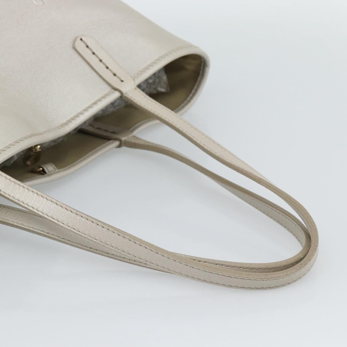 Bvlgari Vintage Leather, Gray, Leather, Tote Bag