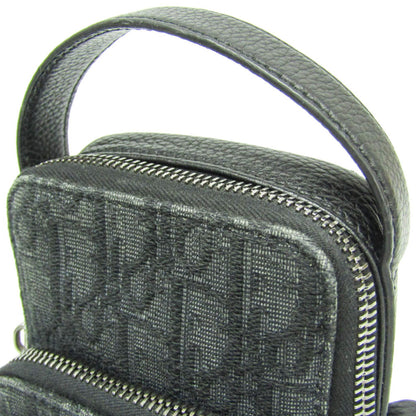 Christian Dior Trotter Oblique Jacquard, Black, Canvas, Shoulder Bag