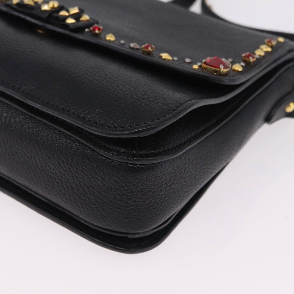 Miu Miu Shoulder Leather, Black, Leather, Shoulder Bag