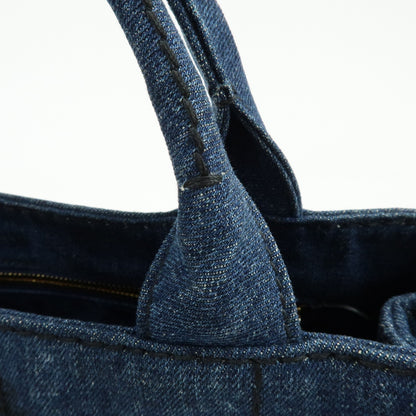 Prada Canapa Convertible Denim, Blue, Denim, Tote Bag