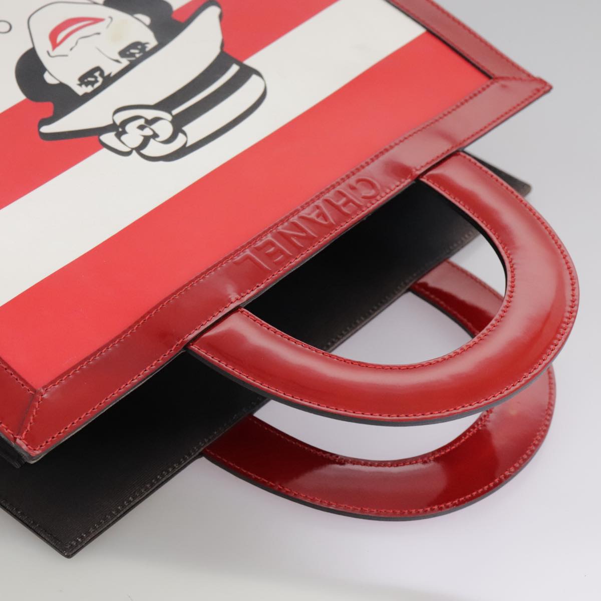 Chanel Coco Mark, Red, Leather, tote