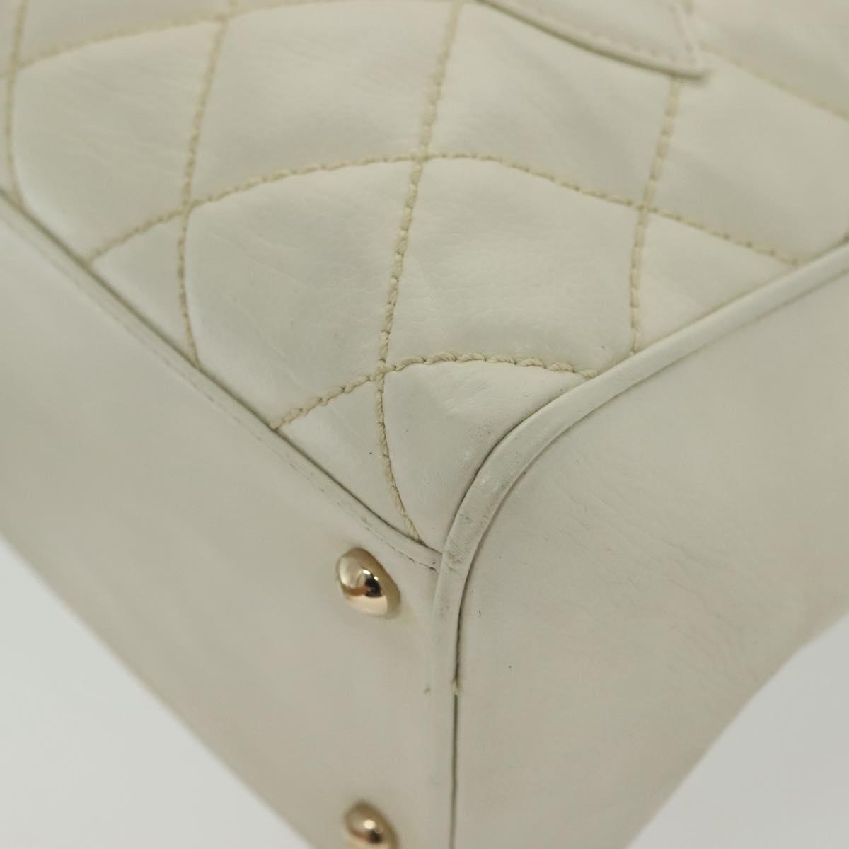 Chanel Coco Mark, White, Leather, handbag