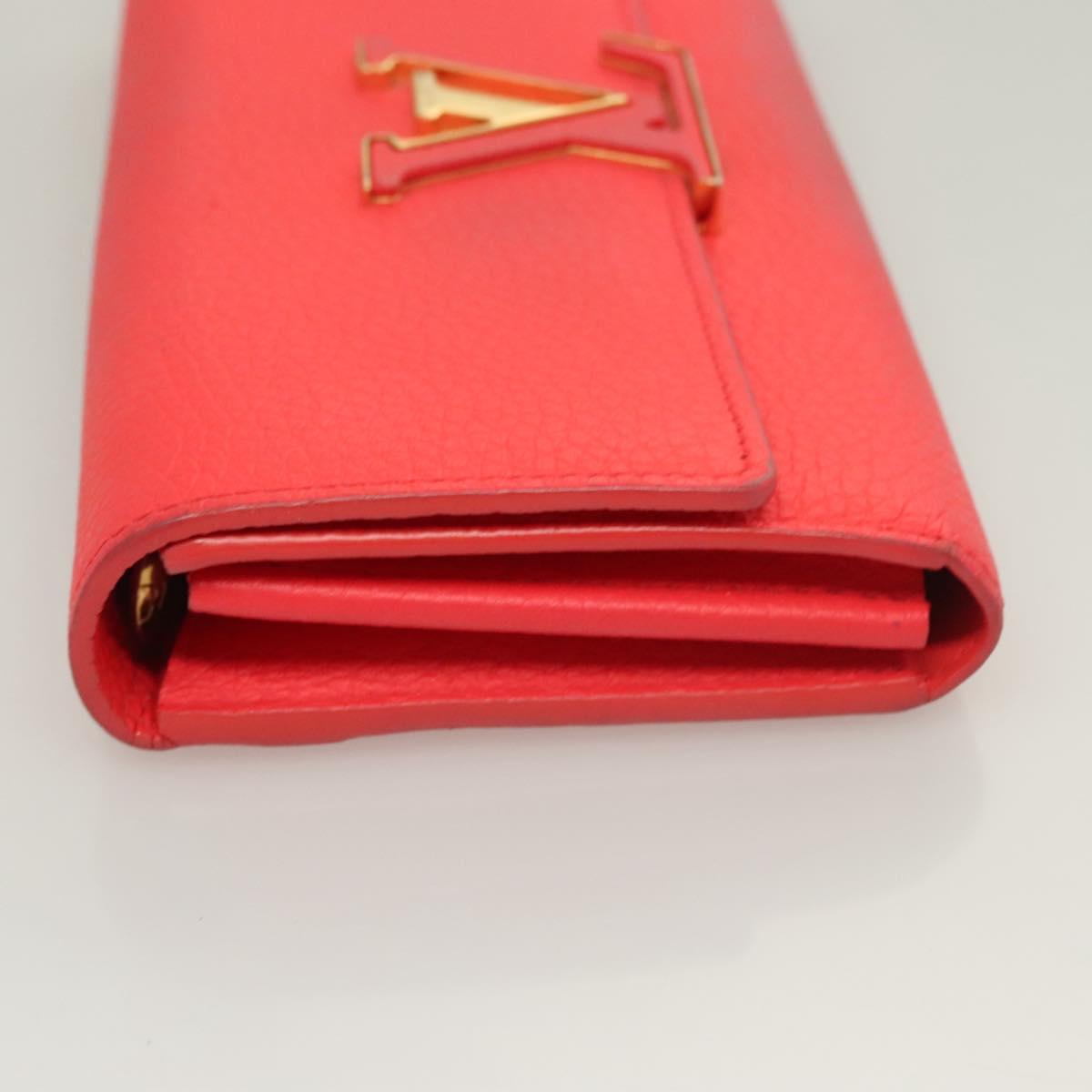 Louis Vuitton Capucines, Red, Leather, wallet