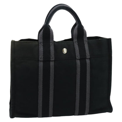 Hermès Fourre tout, Black, Canvas, tote
