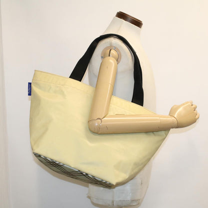 Burberry London Tote Vintage Check Canvas, YELLOW, SYNTHETIC, Handbag