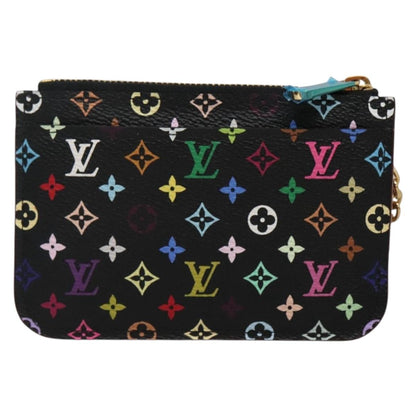 Louis Vuitton Pochette Clés, Black, Canvas, wallet