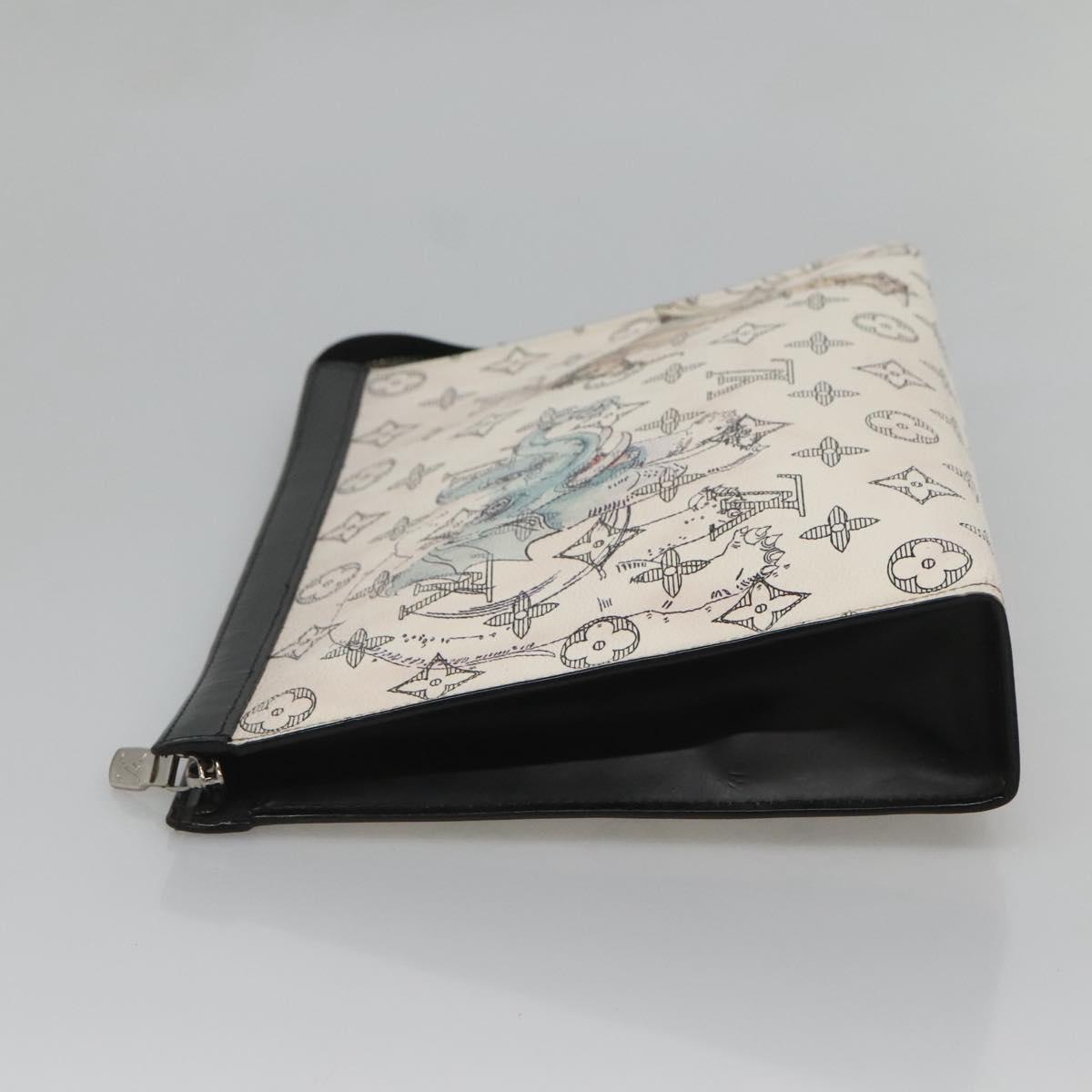 Louis Vuitton Savane, White, Canvas, clutch
