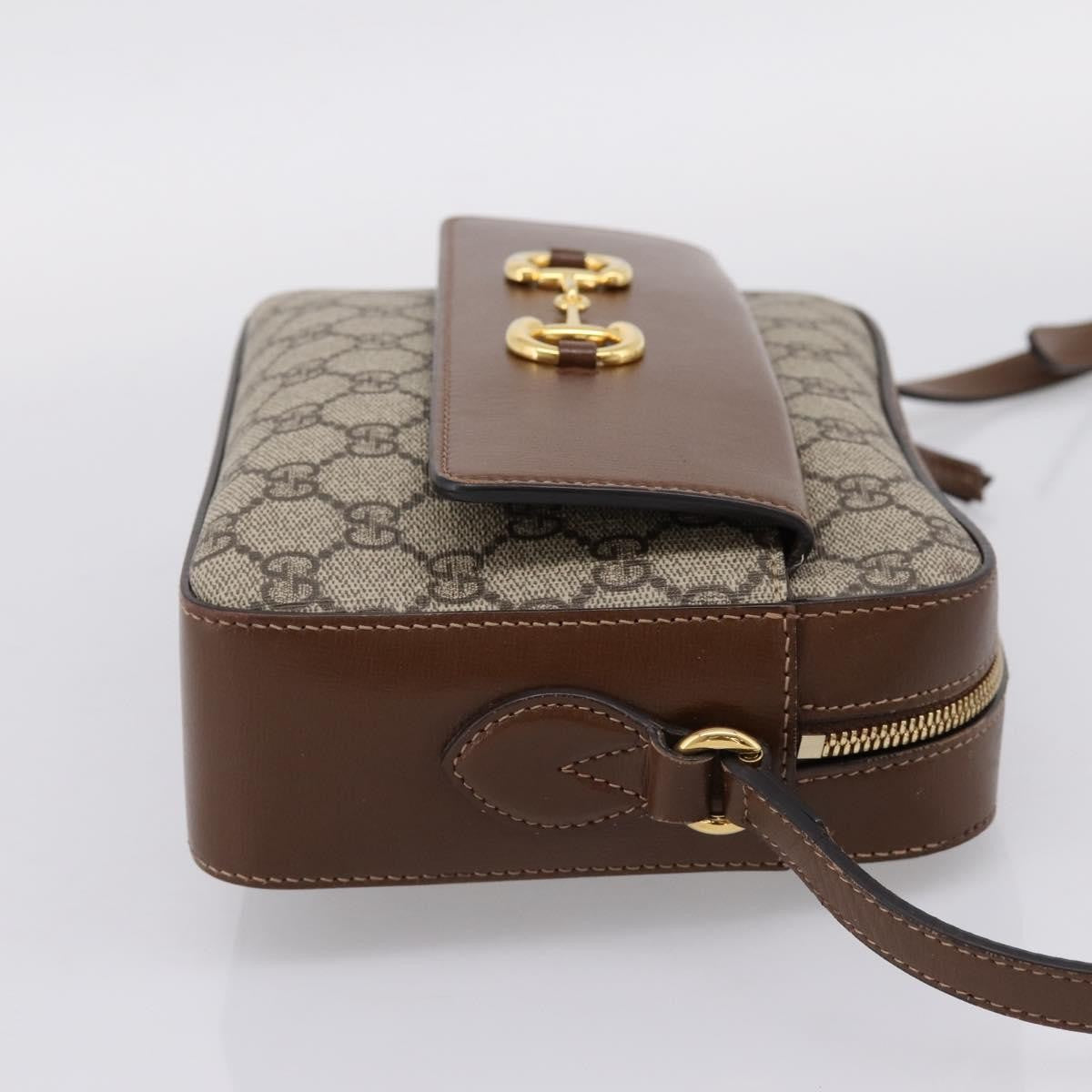 Gucci Horsebit 1955 Flap Pocket Camera GG Coated Canvas and Leather, Beige, Canvas, Shoulder Bag