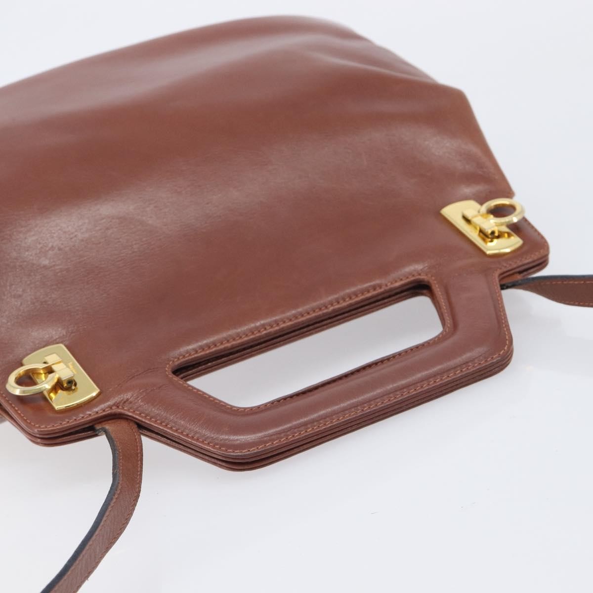 Salvatore Ferragamo Wanda Leather, Brown, Leather, Handbag
