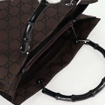 Gucci Bamboo tote bag Canvas, BROWN, CANVAS, Handbag