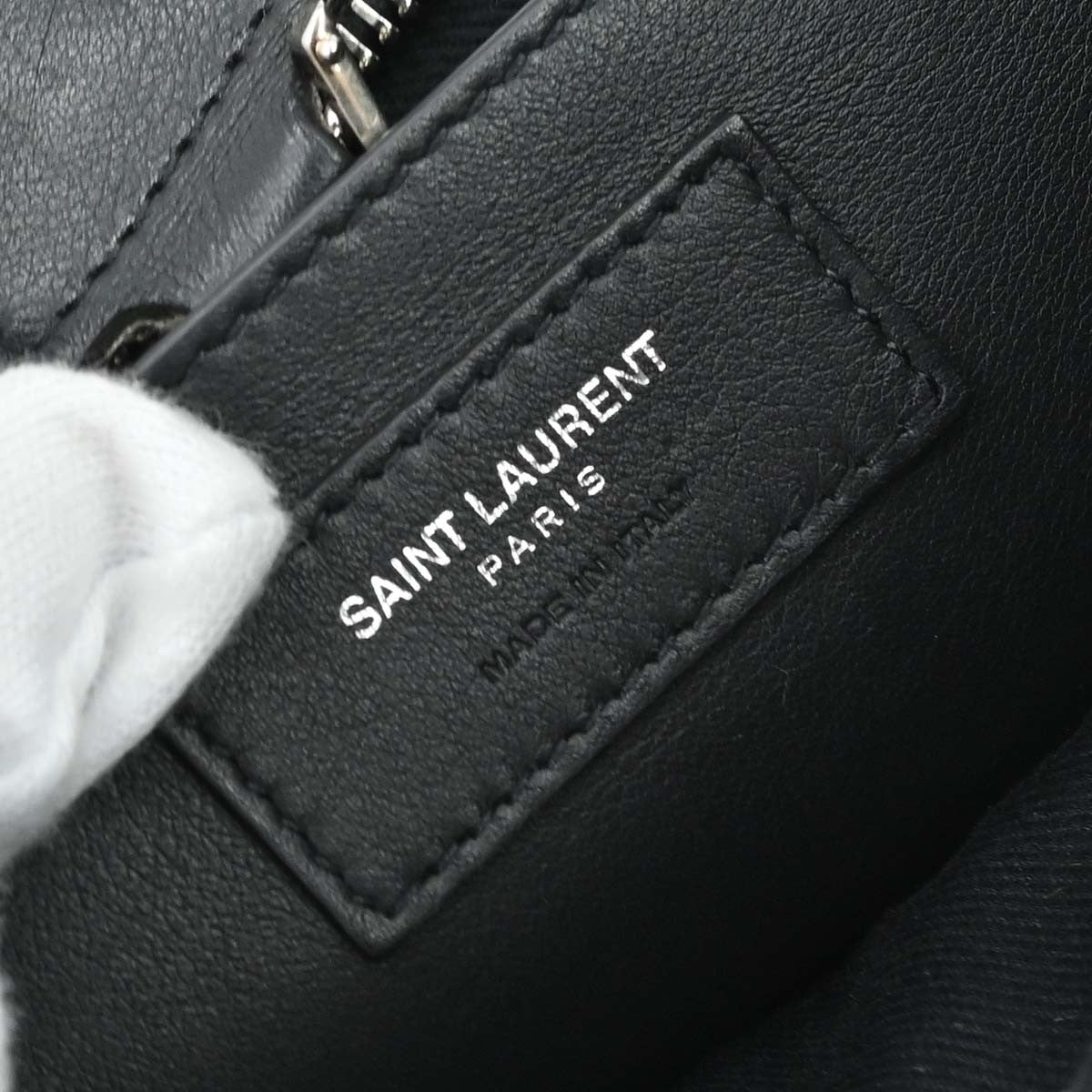 Saint Laurent Monogram Cabas Downtown Raffia and Leather, Black, Leather, Tote Bag