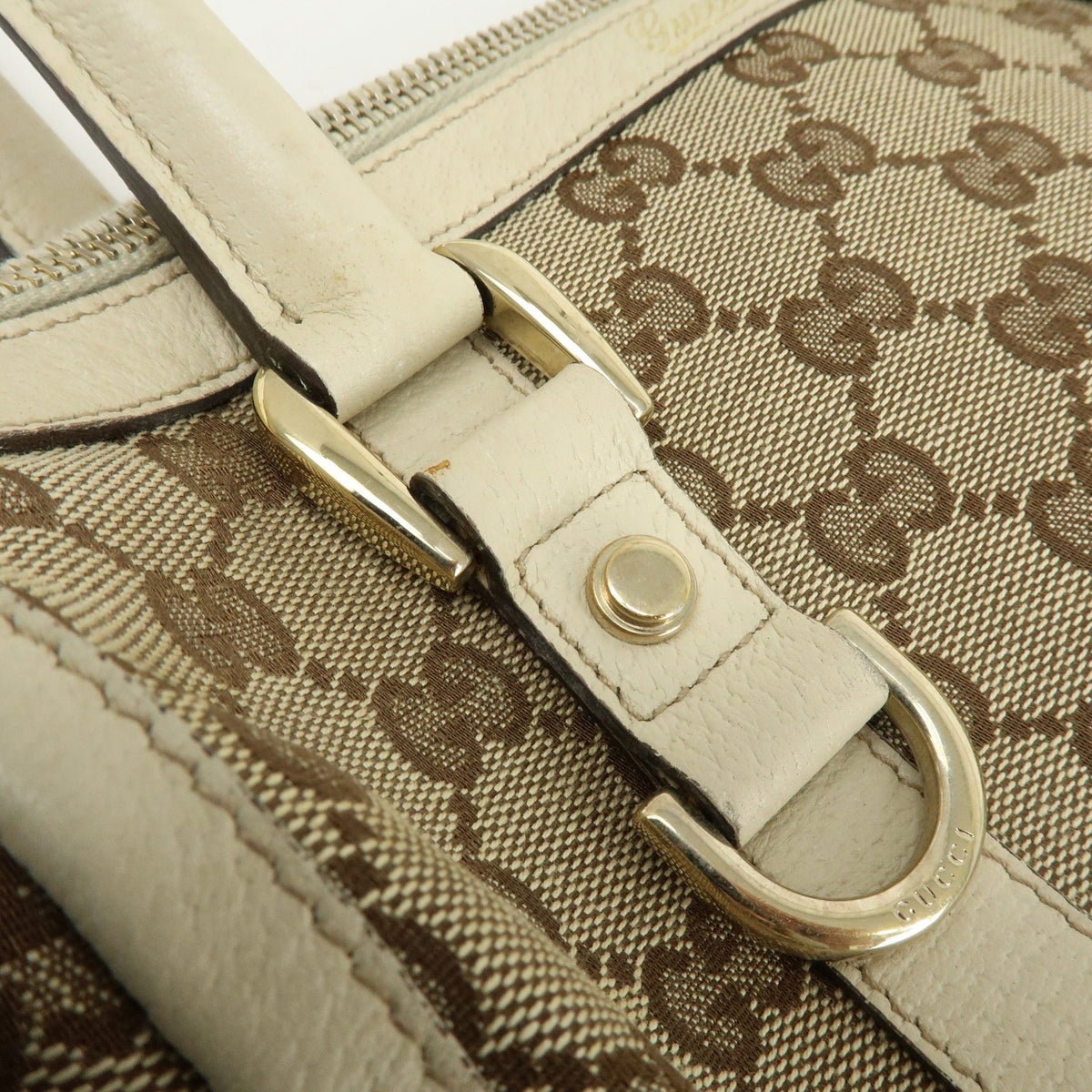 Gucci Abbey Boston GG Canvas, Beige, Canvas, Handbag