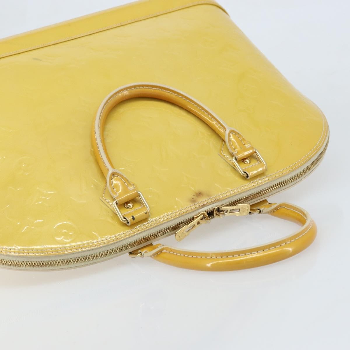 Louis Vuitton Alma Monogram Vernis, Yellow, Patent Leather, Handbag