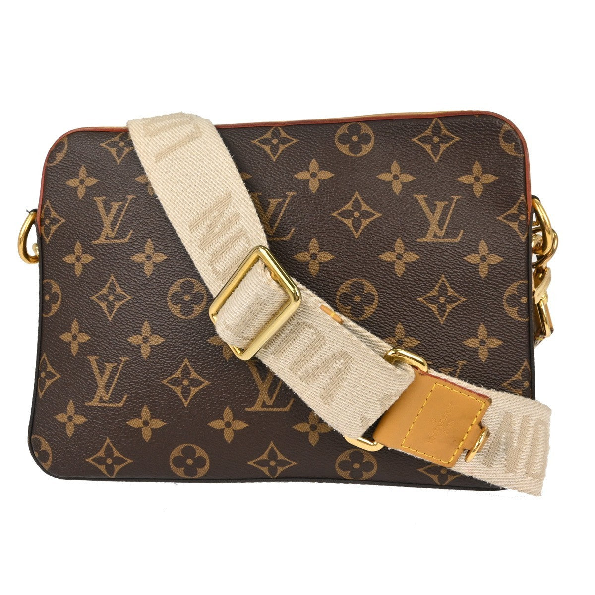 Louis Vuitton Nigo Trio Messenger Limited Edition Stripes Monogram Canvas, Brown, Canvas, Shoulder Bag