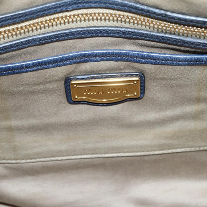 Miu Miu Beau Top Handle Leather, Navy, Leather, Handbag