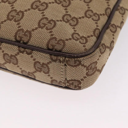 Gucci Double Front Pocket GG Canvas, Beige, Canvas, Crossbody Bag