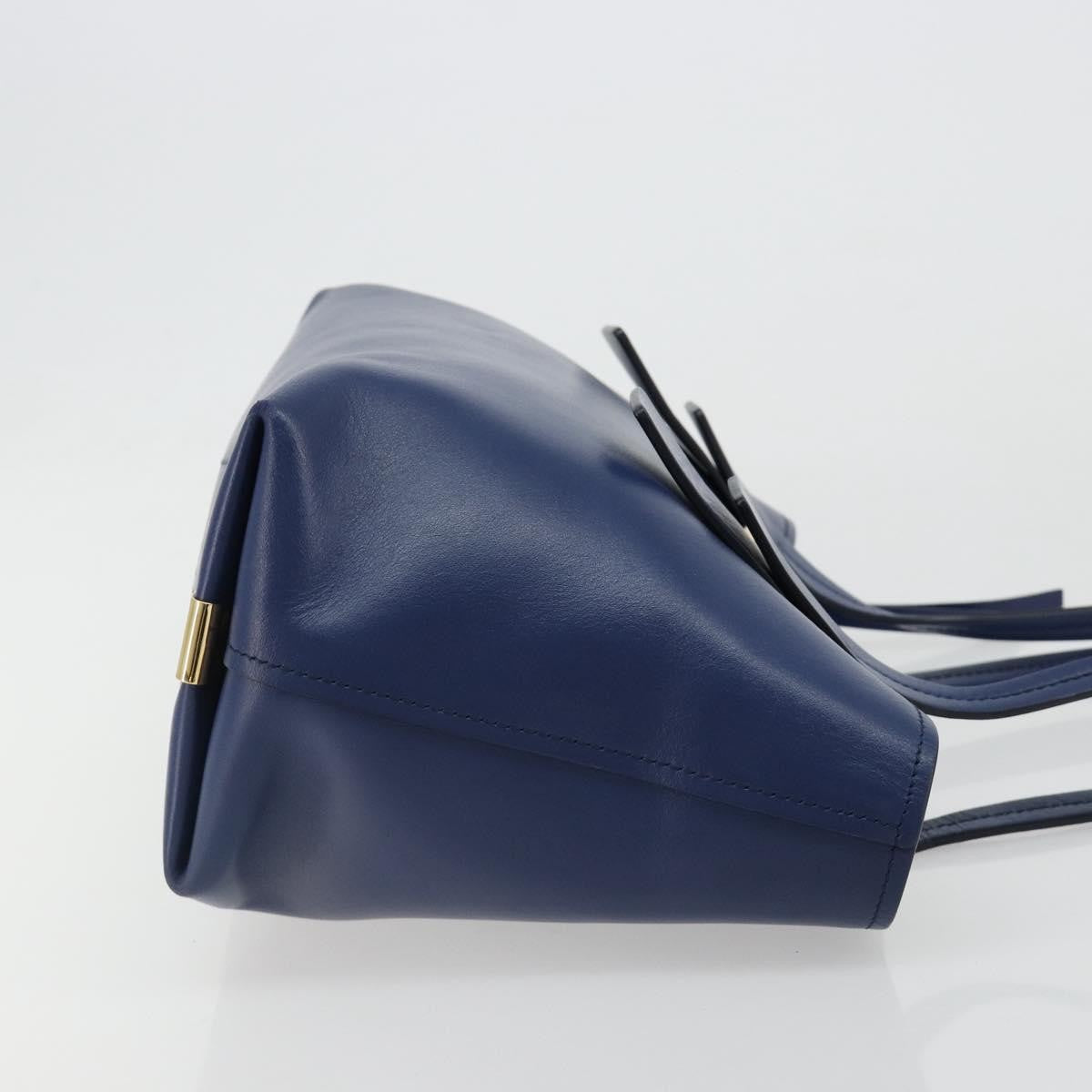 Chloe C Zipped Leather, Blue, Leather, Tote Bag