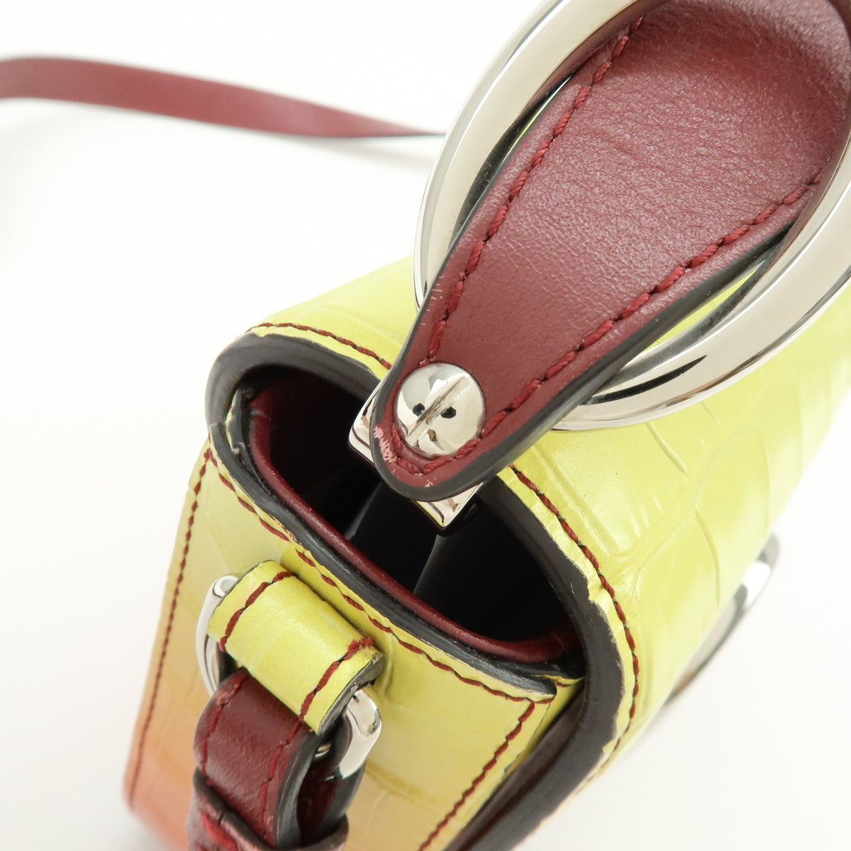 Chloe C Flap Crocodile Embossed Leather, Multicolour, Leather, Handbag