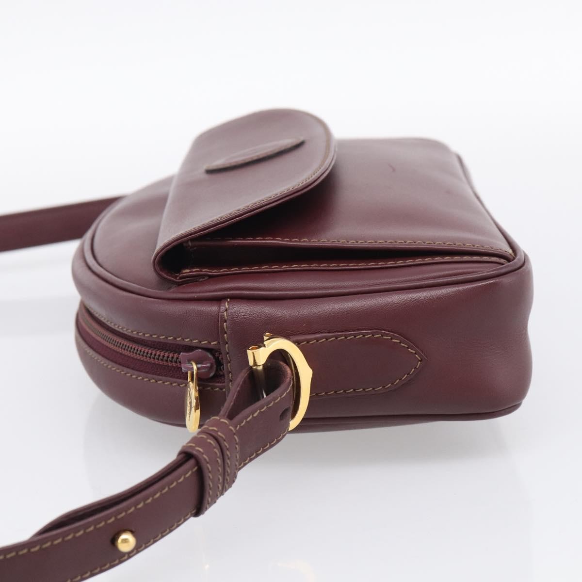 Cartier Must de Cartier Leather, Burgundy, Leather, Shoulder Bag