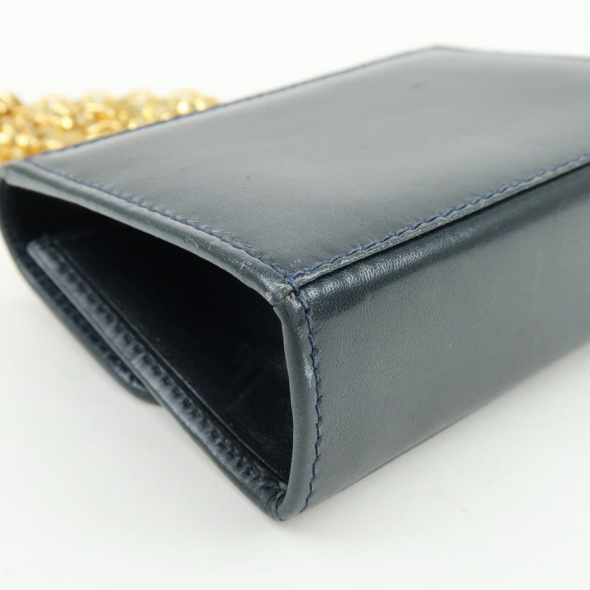 Salvatore Ferragamo Gancini Leather, Navy, Leather, Crossbody Bag