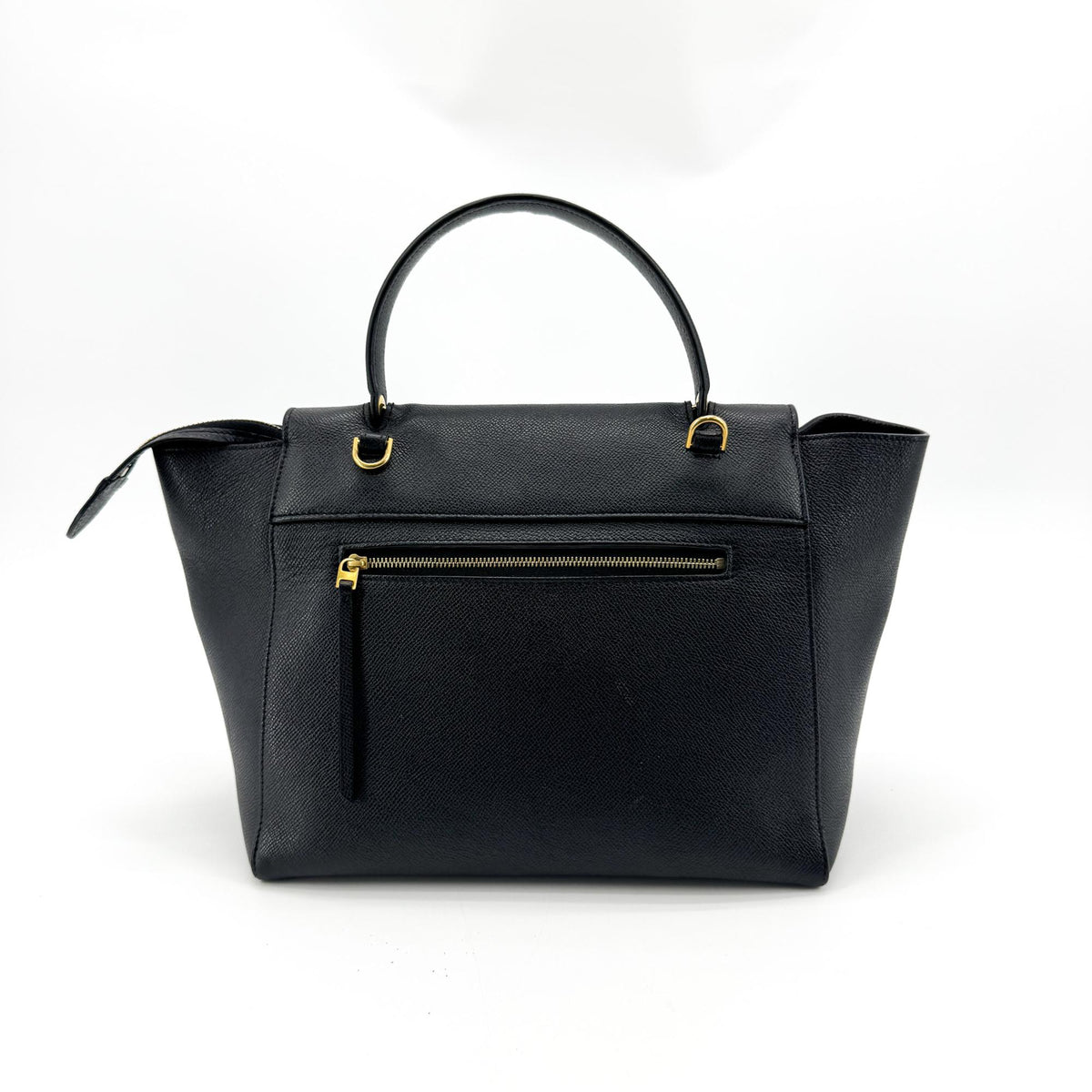 Celine Belt Calfskin, Black, Leather, Handbag