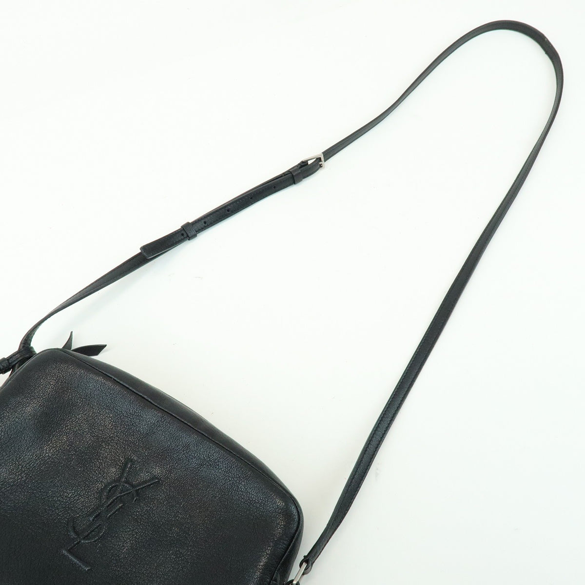 Saint Laurent Lou Camera Leather, Black, Leather, Handbag