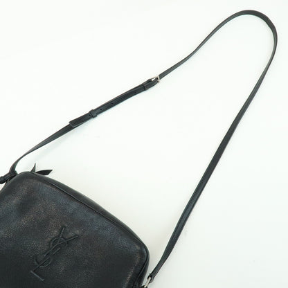 Saint Laurent Lou Camera Leather, Black, Leather, Handbag