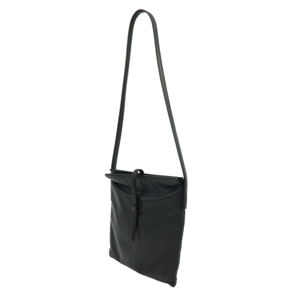 Loewe Vintage Anagram Leather, Black, Leather, Handbag