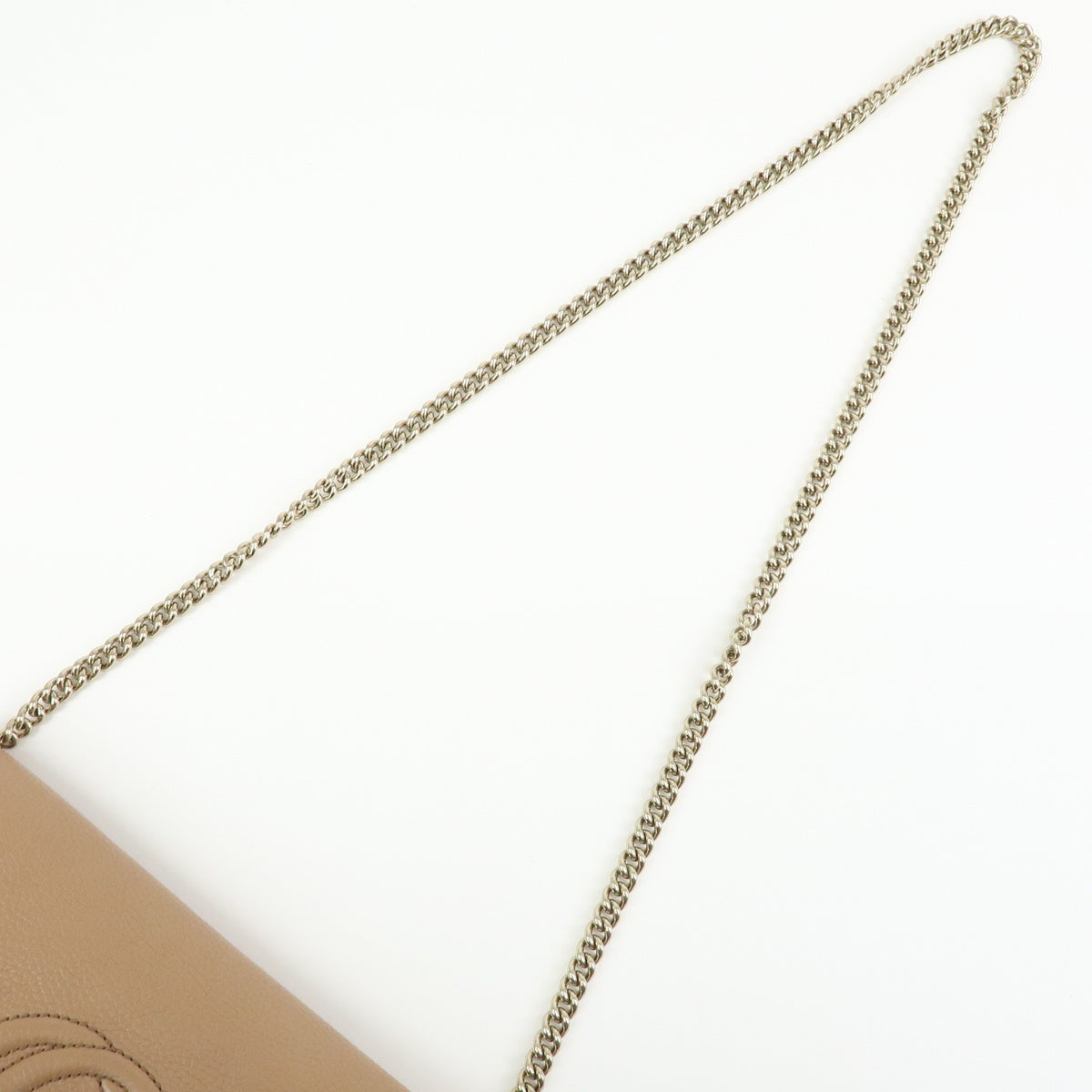 Gucci Soho Chain Leather, Beige, Leather, Crossbody Bag