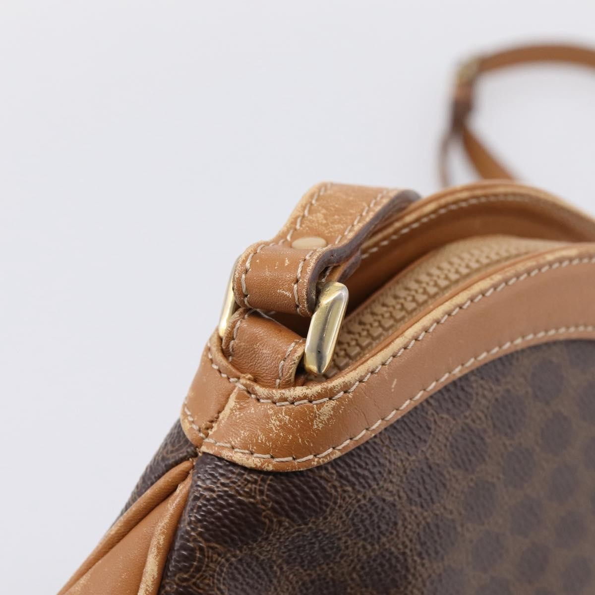 Celine Macadam Shoulder Canvas, Brown, Canvas, Crossbody Bag
